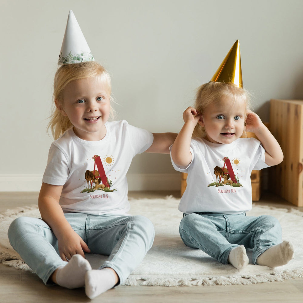 Personalisiertes Kinder T-Shirt mit Namen - Pferdewiese - Muckelmeister