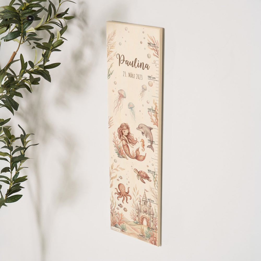 Messlatte Kinder Holz - Meerjungfrau - Muckelmeister