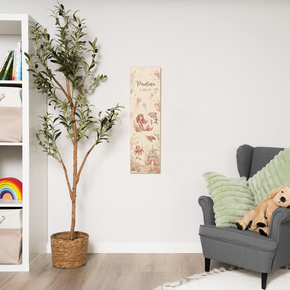 Messlatte Kinder Holz - Meerjungfrau - Muckelmeister