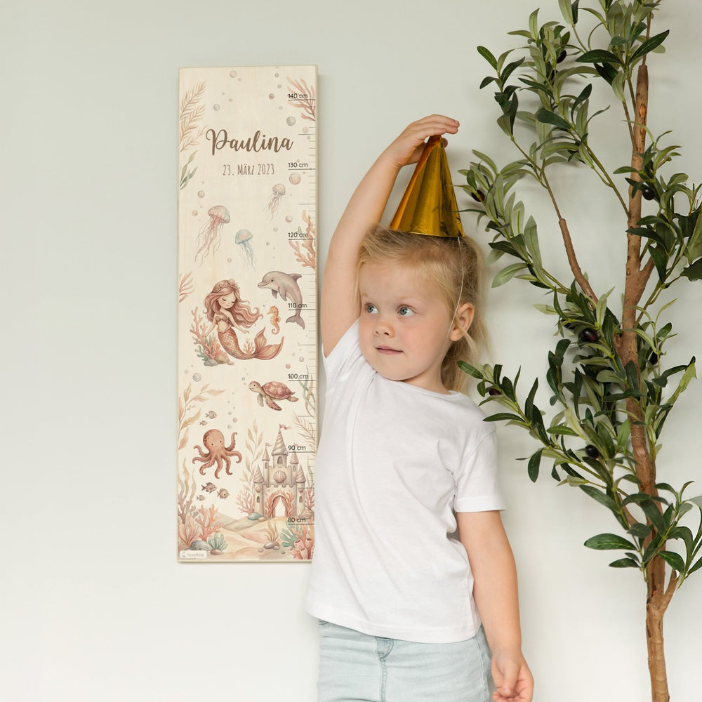 Messlatte Kinder Holz - Meerjungfrau - Muckelmeister