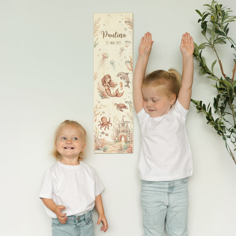 Messlatte Kinder Holz - Meerjungfrau - Muckelmeister