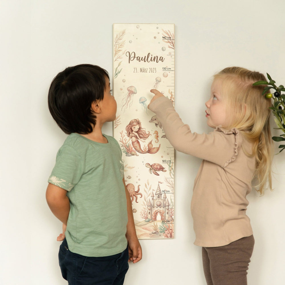 Messlatte Kinder Holz - Meerjungfrau - Muckelmeister