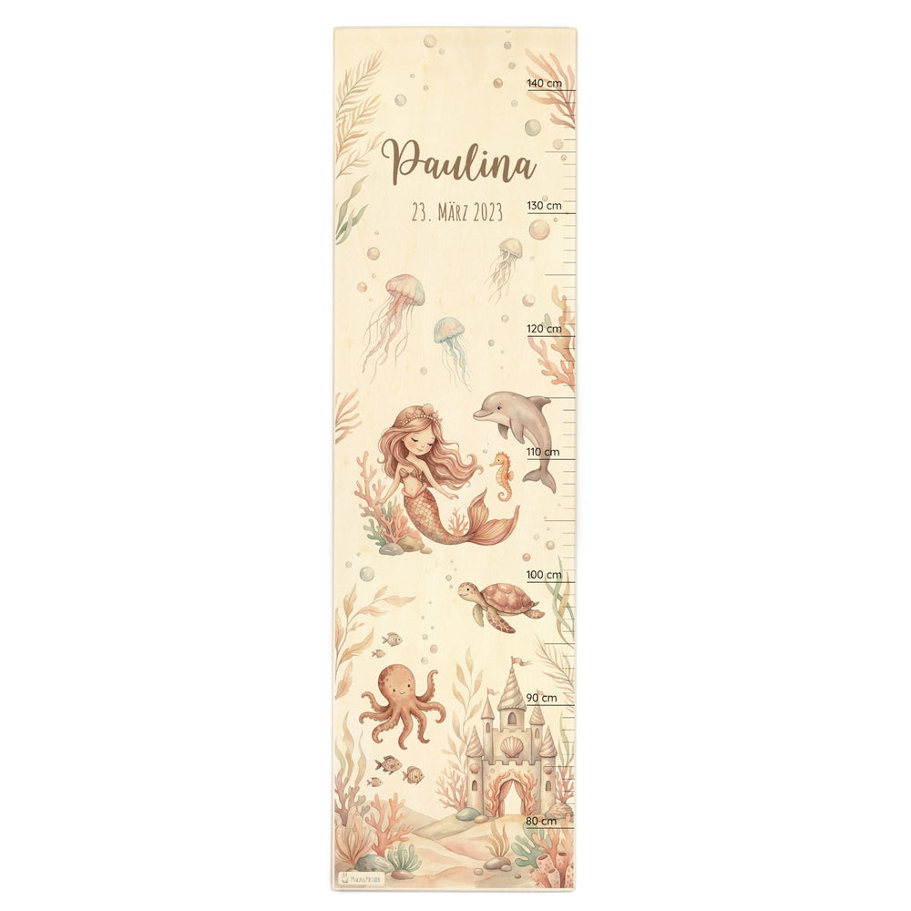 Messlatte Kinder Holz - Meerjungfrau - Muckelmeister