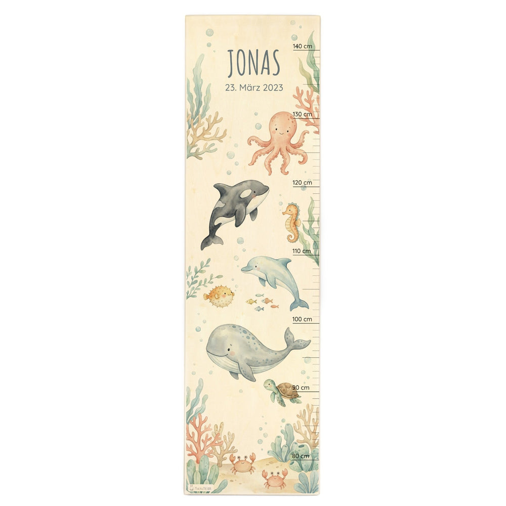 Messlatte Kinder Holz - Unterwasser Welt - Muckelmeister