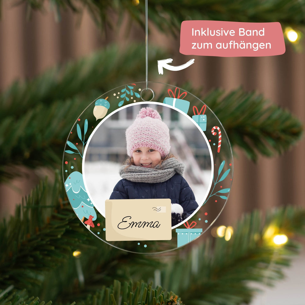 Weihnachtsbaumanhänger mit Foto: Für strahlende Kinderaugen