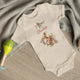 Klassischer Babystrampler und Klassisches T-Shirt kurzärmlig - Hase Blumen - Muckelmeister