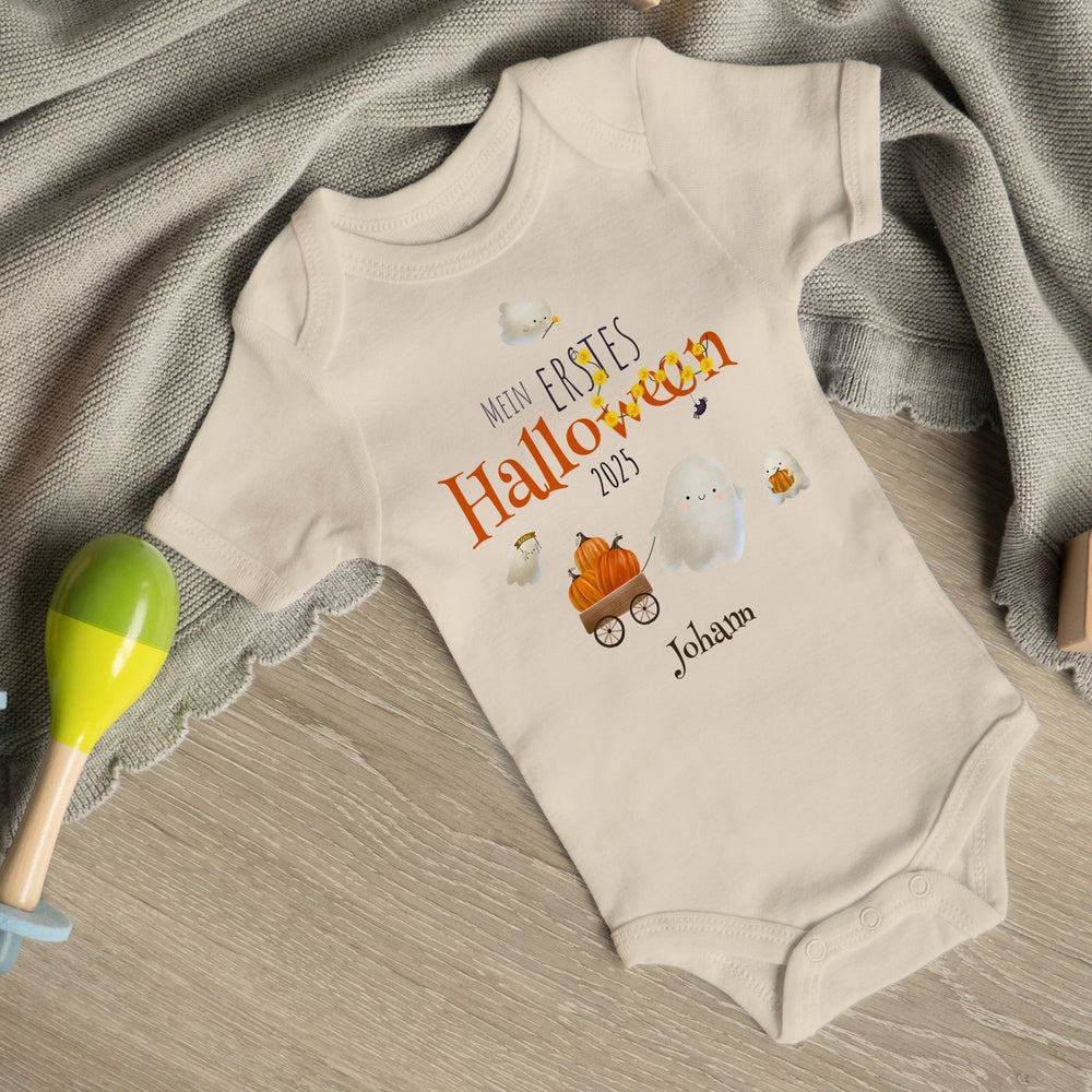 Klassischer Babystrampler kurzärmlig - Mein erstes Halloween - Geist - Muckelmeister