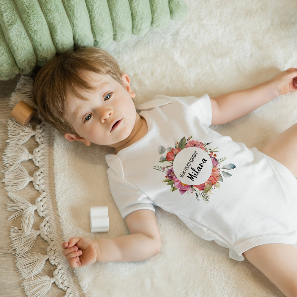 Klassischer Babystrampler kurzärmlig - Jahreszeiten Kreis - Muckelmeister