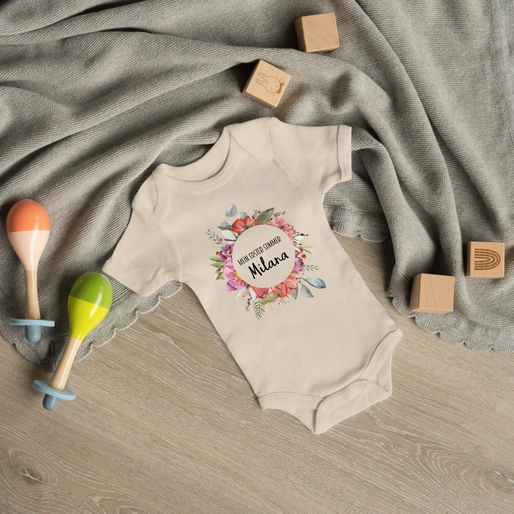 Klassischer Babystrampler kurzärmlig - Jahreszeiten Kreis - Muckelmeister