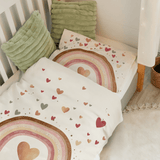 Personalisierter Bettbezug - Bettdecke 100x135cm - Regenbogen Rosa Bettwäsche - Muckelmeister