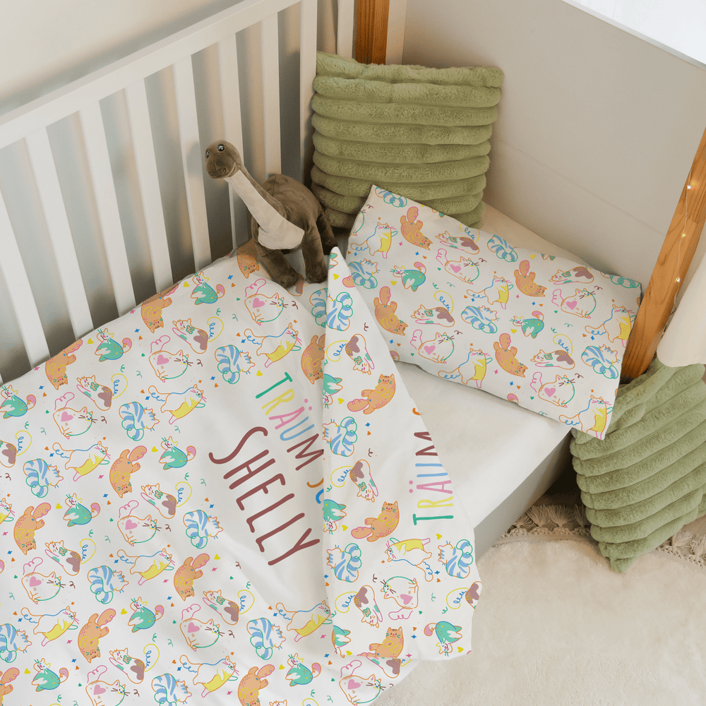 Personalisierter Bettbezug - Bettdecke 100x35cm - Katzen Chaos - Muckelmeister