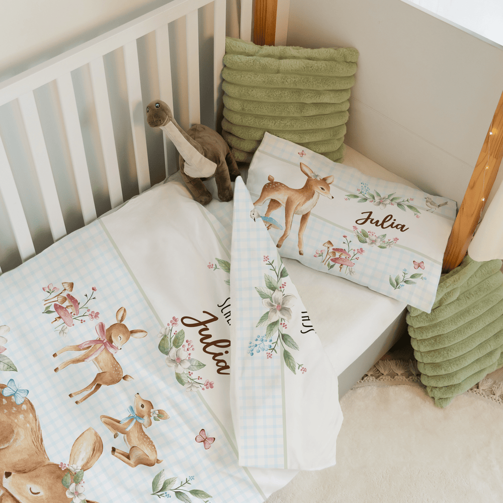 Personalisierter Bettbezug - Bettdecke 100x35cm - Reh - Muckelmeister