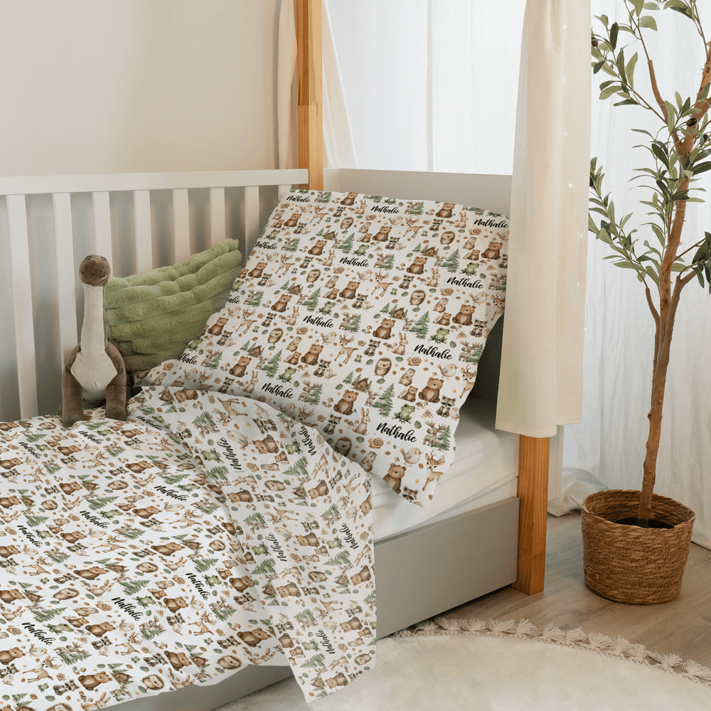 Personalisierter Bettbezug - Bettdecke 100x35cm - Waldfreunde - Muckelmeister