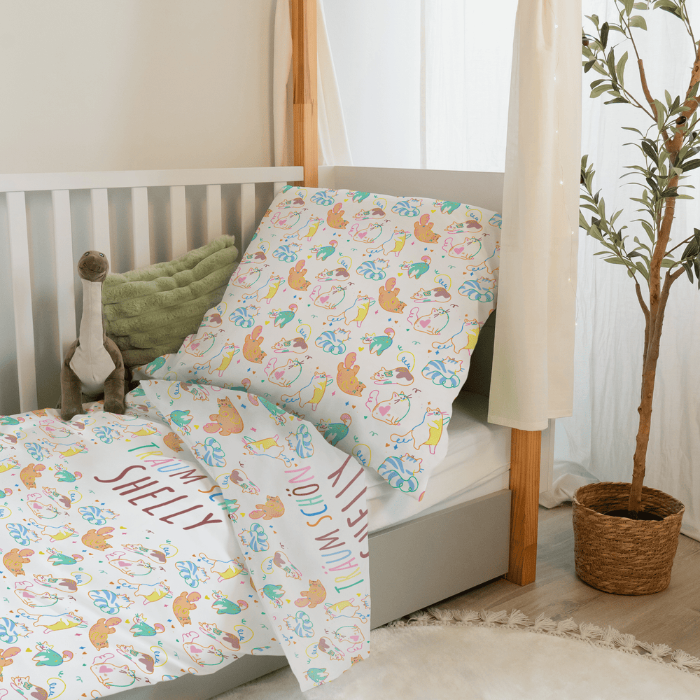 Personalisierter Bettbezug - Bettdecke 100x35cm - Katzen Chaos - Muckelmeister