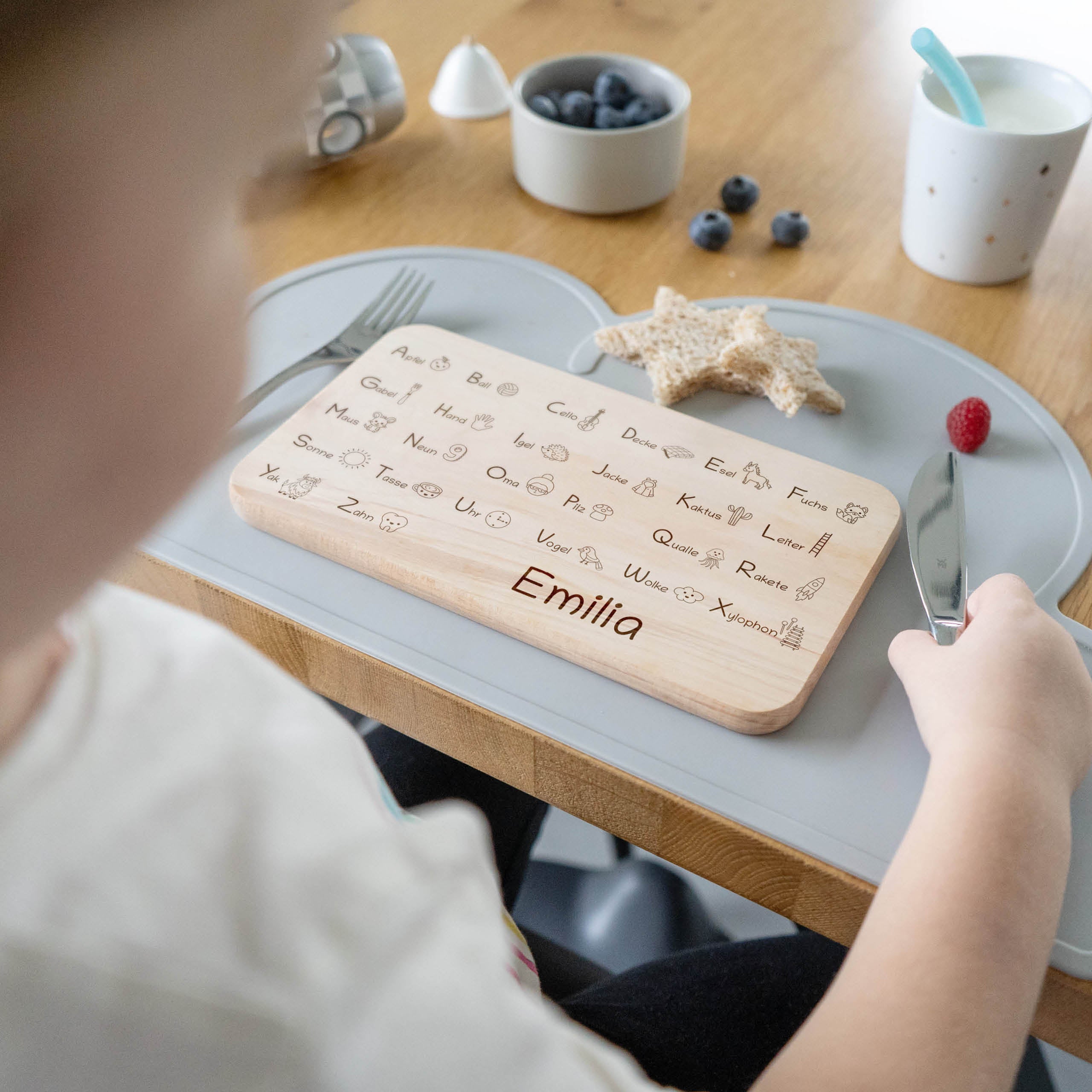 Frühstücksbrettchen Kinder mit Namen - ABC