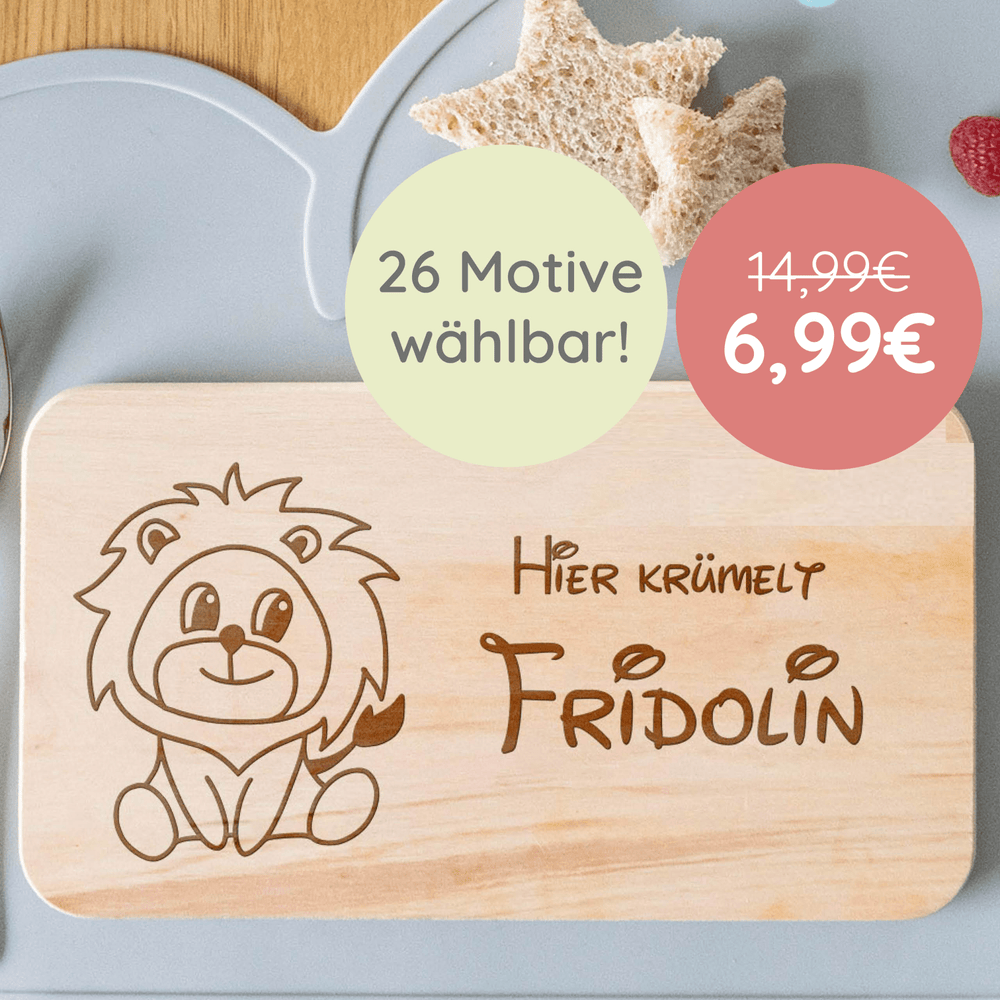 Frühstücksbrettchen Personalisiert mit Tiermotiven - Muckelmeister