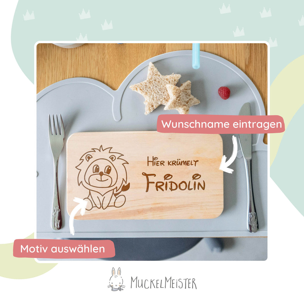 Frühstücksbrettchen Personalisiert mit Tiermotiven - Muckelmeister
