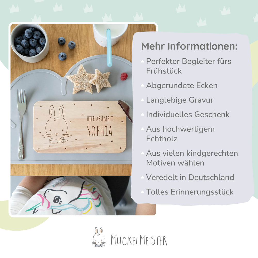 Frühstücksbrettchen Kinder mit Namen - Muckelmeister - Muckelmeister