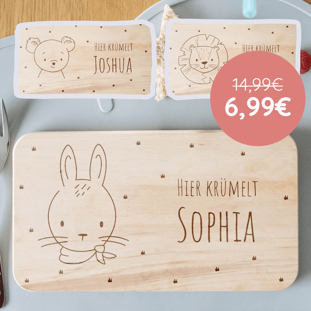 Frühstücksbrettchen Kinder mit Namen - Muckelmeister - Muckelmeister