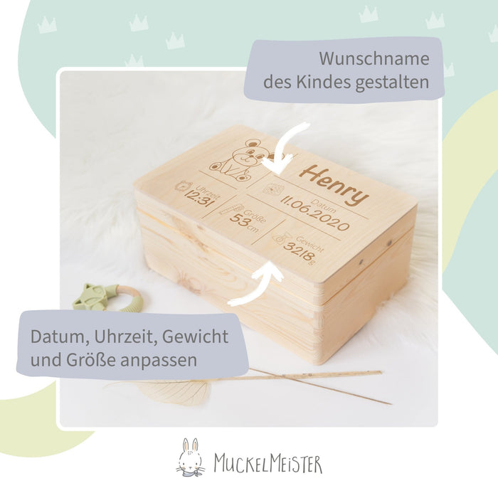 Erinnerungskiste Baby Gravur Geburt