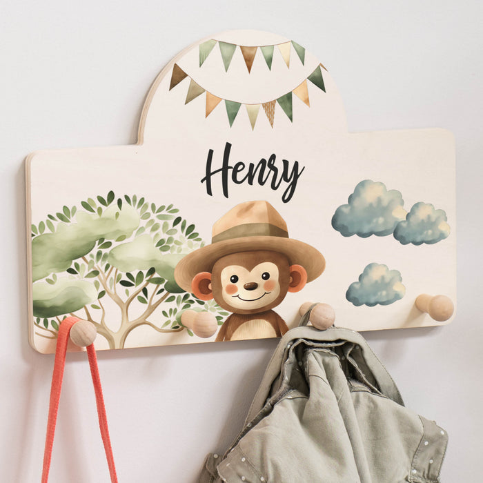 Kindergarderobe Personalisiert - Affe