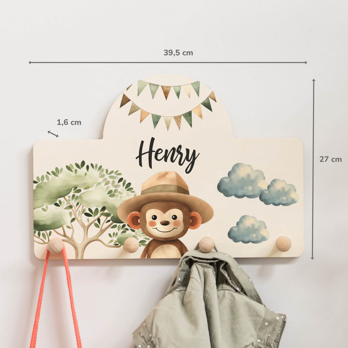 Kindergarderobe Personalisiert - Affe