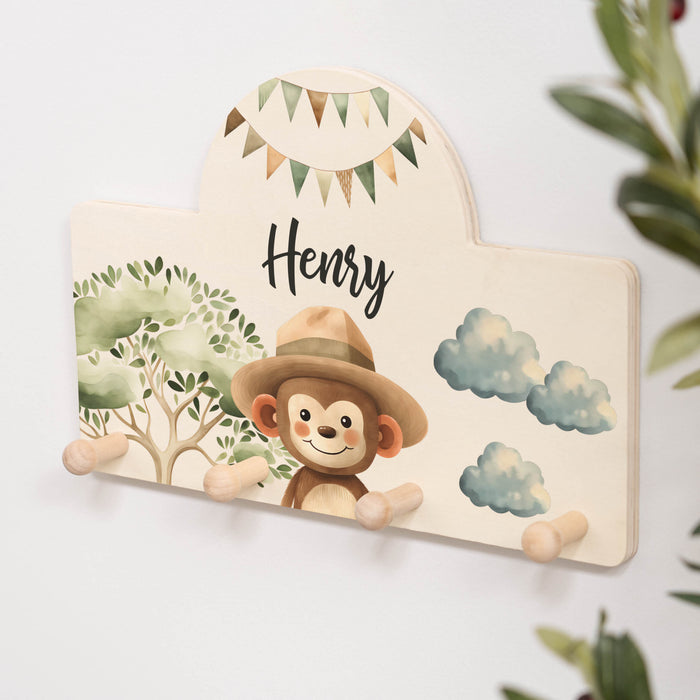 Kindergarderobe Personalisiert - Affe