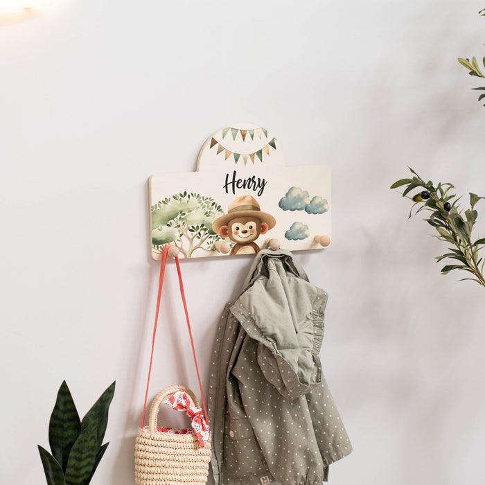Kindergarderobe Personalisiert - Affe