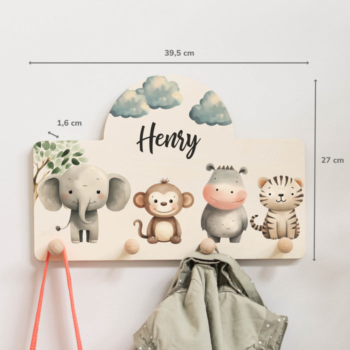 Kindergarderobe Personalisiert - Safari
