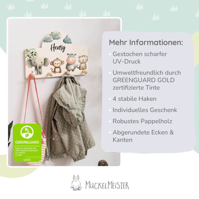 Kindergarderobe Personalisiert - Safari