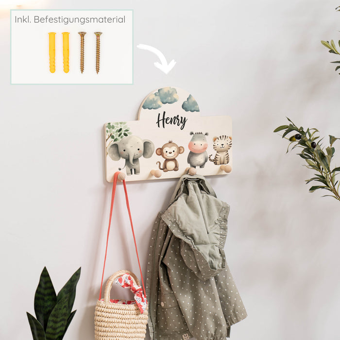 Kindergarderobe Personalisiert - Safari