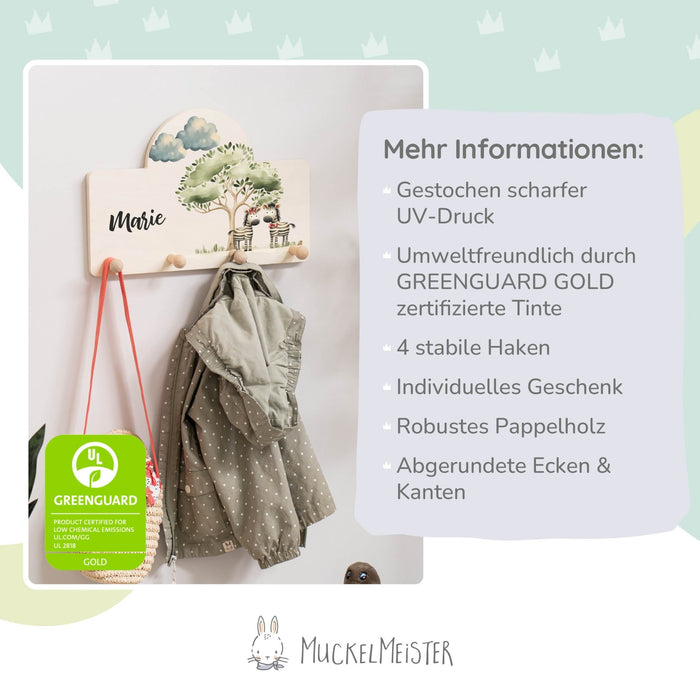 Kindergarderobe Personalisiert - Zebra