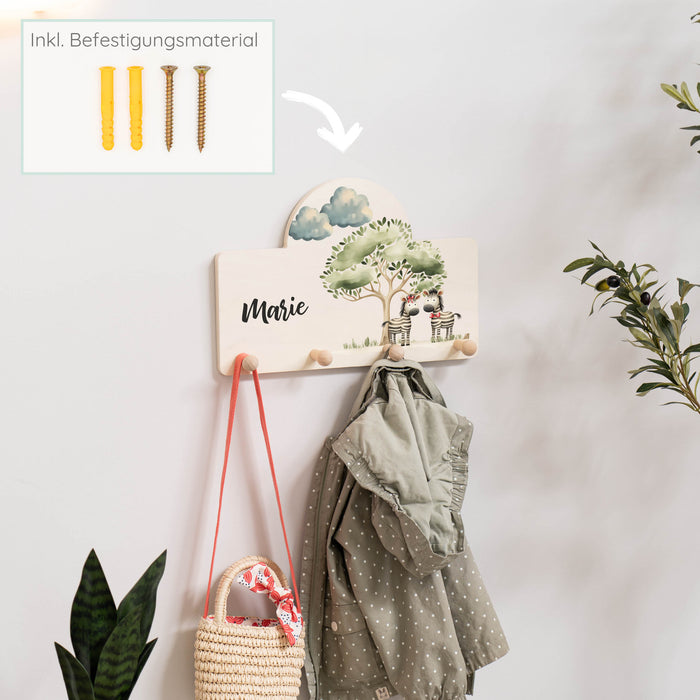 Kindergarderobe Personalisiert - Zebra