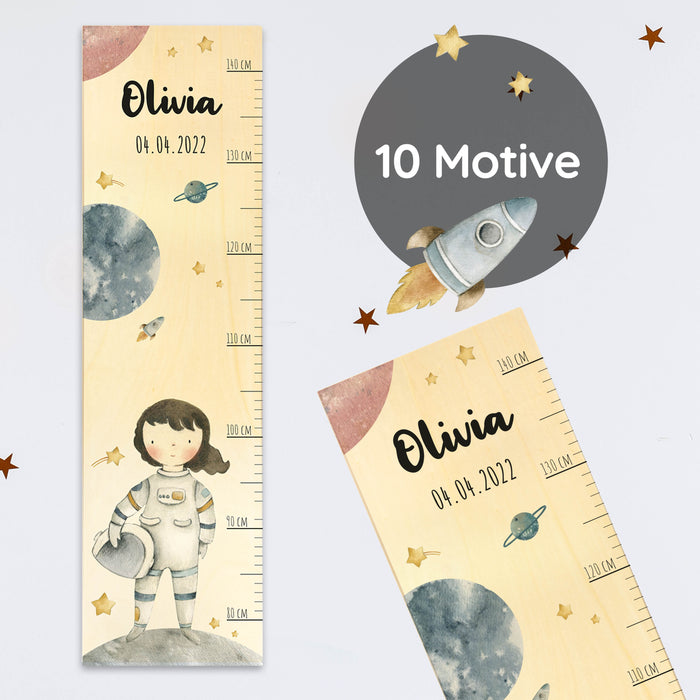 Messlatte Kinder Holz Motiv Astronaut