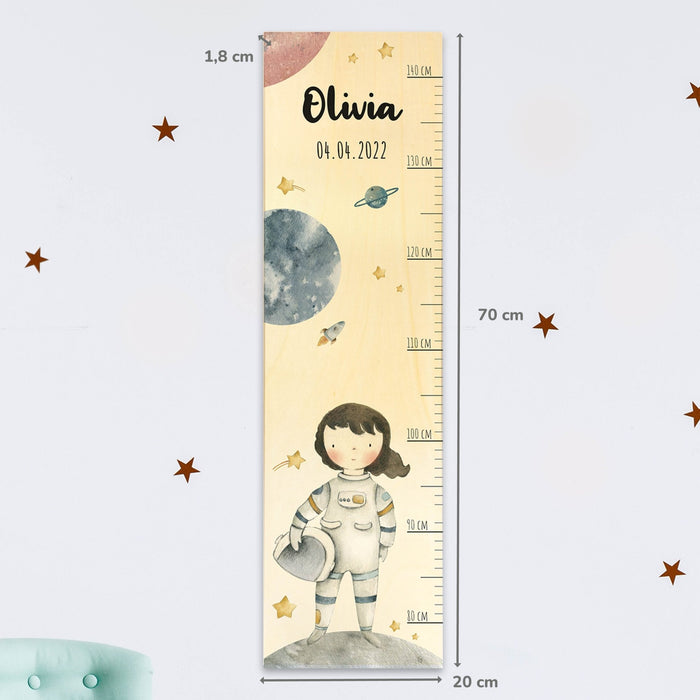 Messlatte Kinder Holz Motiv Astronaut