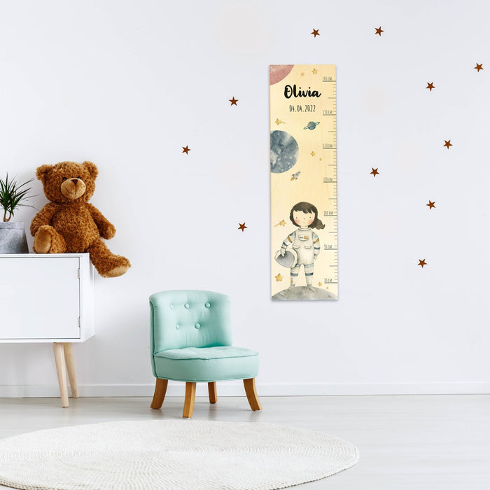 Messlatte Kinder Holz Motiv Astronaut