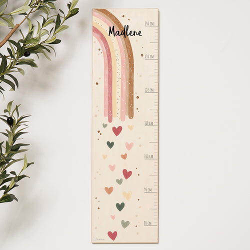 Messlatte Kinder Holz - Regenbogen Boho