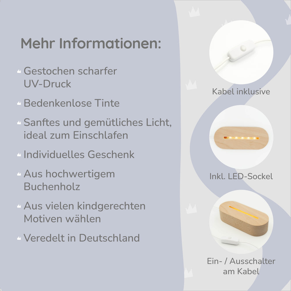 LED Nachtlicht Kinder personalisiert - Boho Regenbogen - Muckelmeister