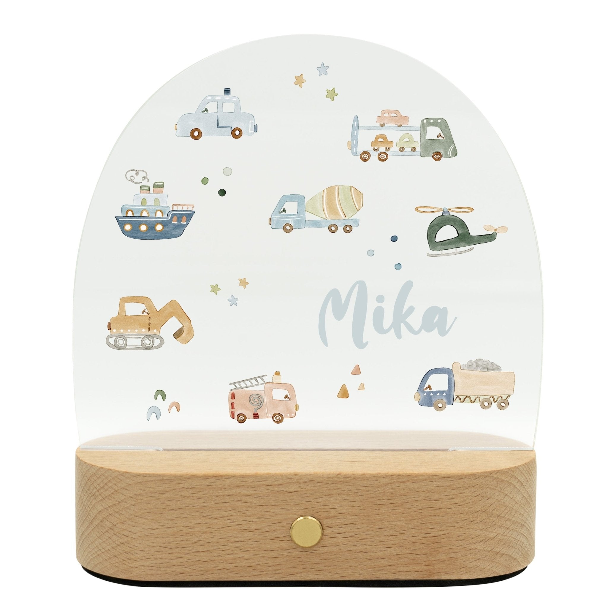LED Nachtlicht Kinder personalisiert - Fahrzeuge