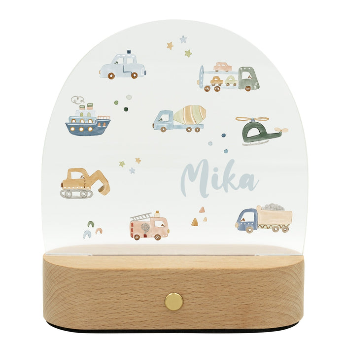 LED Nachtlicht Kinder personalisiert - Fahrzeuge