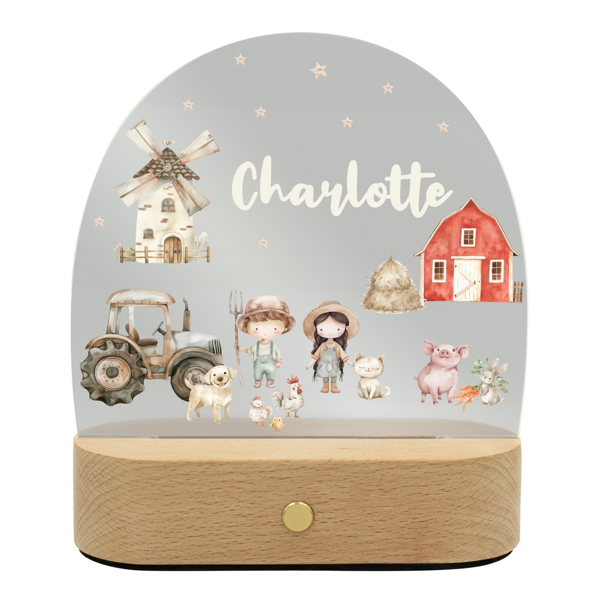 LED Nachtlicht Kinder personalisiert - Bauernhof