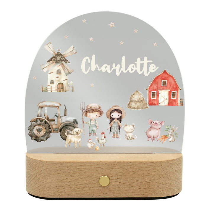 LED Nachtlicht Kinder personalisiert - Bauernhof