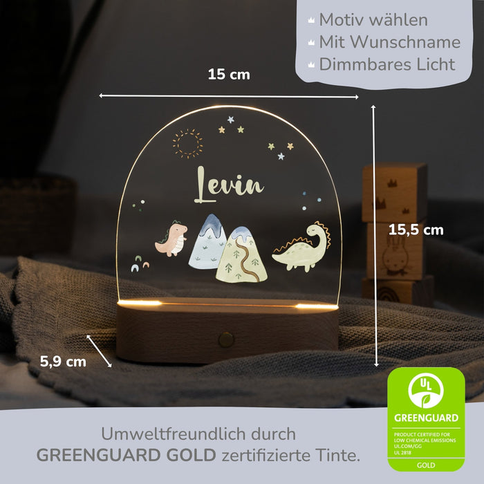 LED Nachtlicht Kinder personalisiert - Dinos