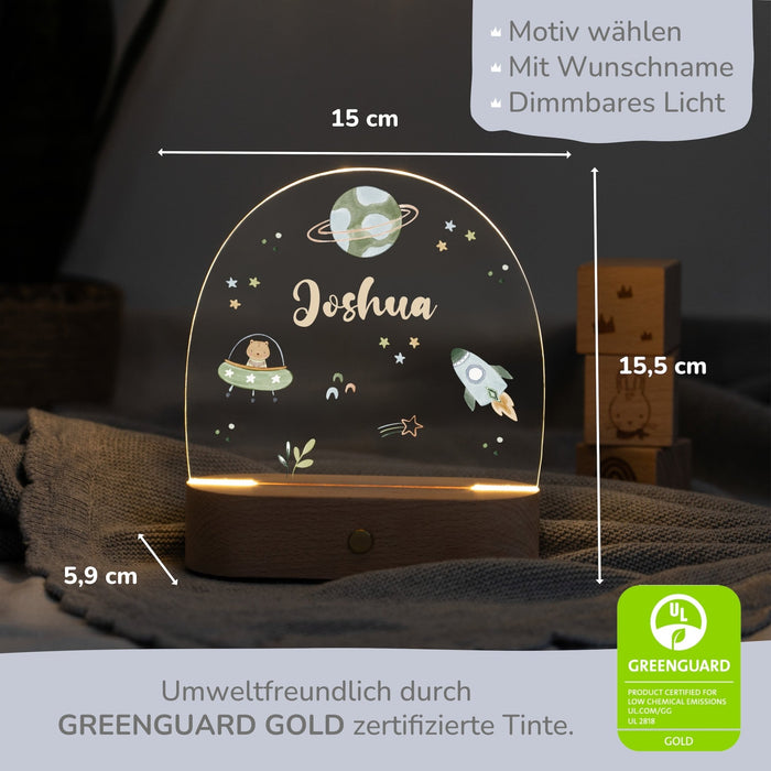 LED Nachtlicht Kinder personalisiert - Weltraum