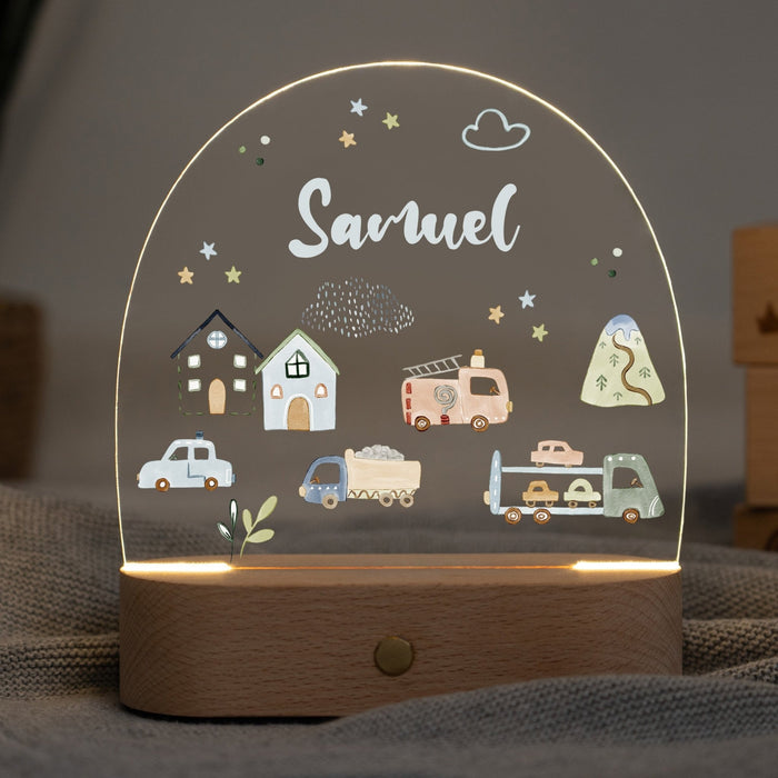 LED Nachtlicht Kinder personalisiert - Autos