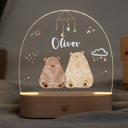 LED Nachtlicht Kinder personalisiert - Bären