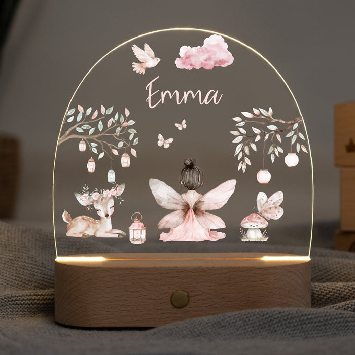 LED Nachtlicht Kinder personalisiert - Fee sitzend