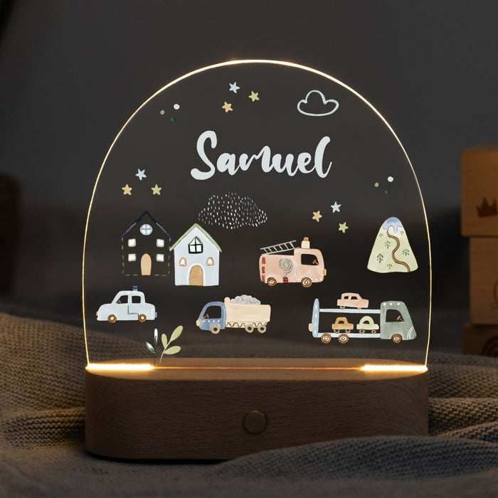 LED Nachtlicht Kinder personalisiert - Autos