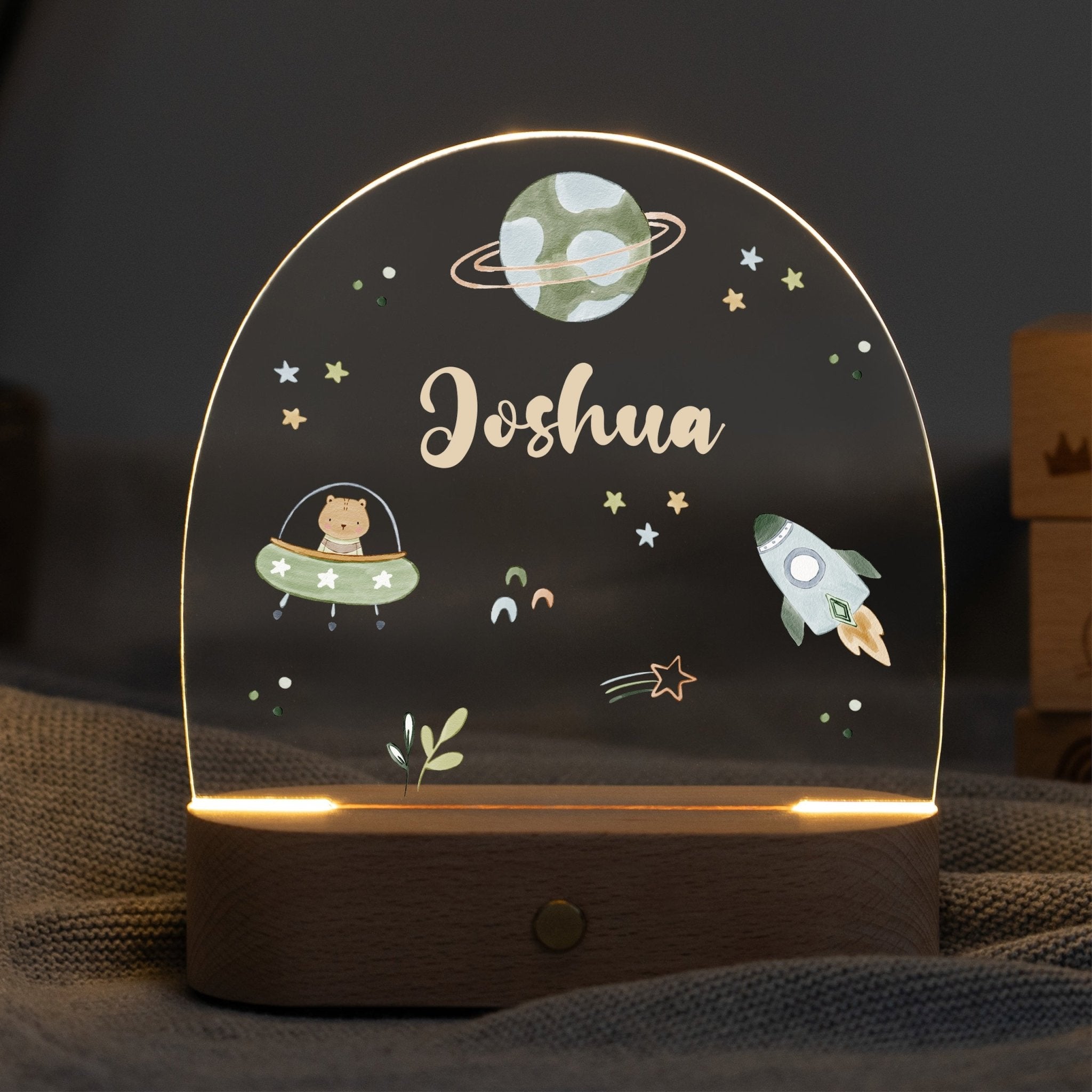LED Nachtlicht Kinder personalisiert - Weltraum