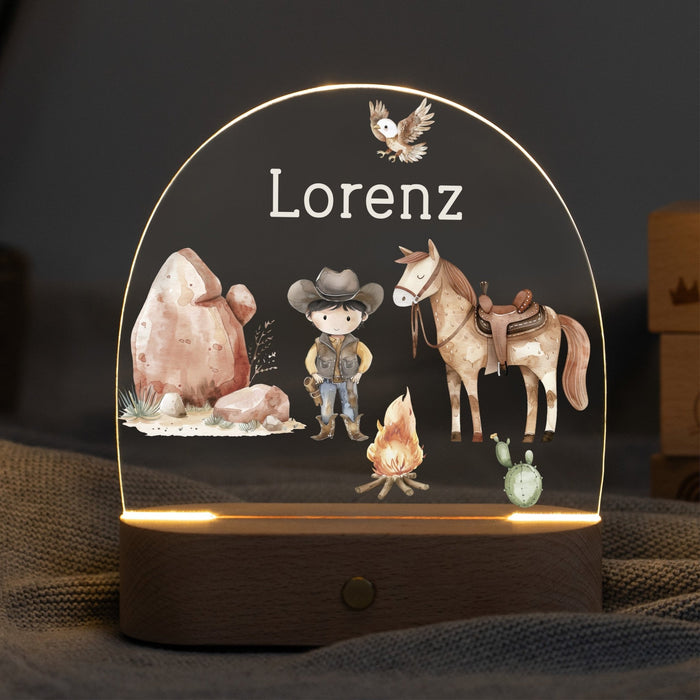 LED Nachtlicht Kinder personalisiert - Cowboy